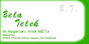 bela telek business card